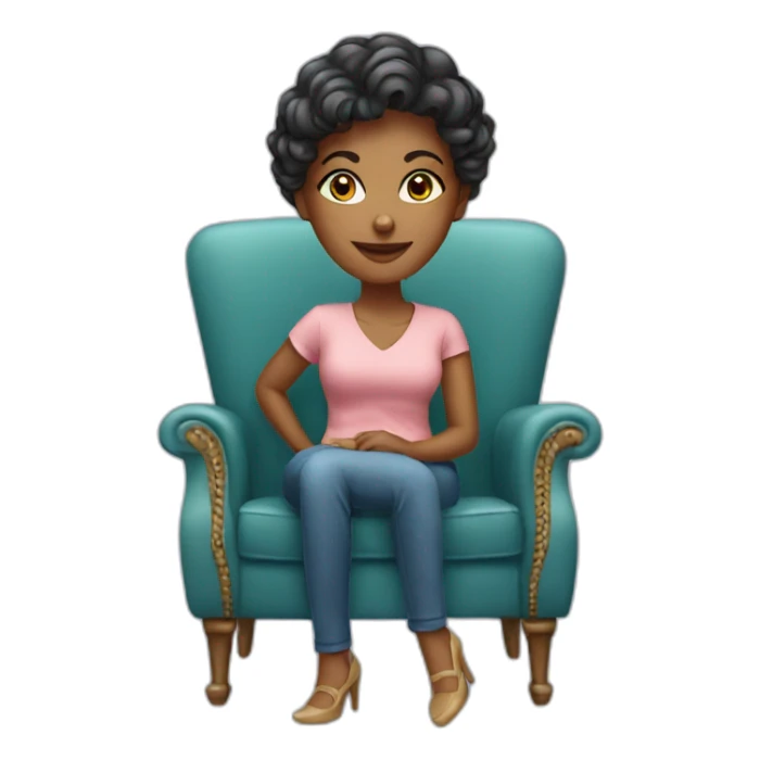 Beautiful lady sitting on a chair  sticker