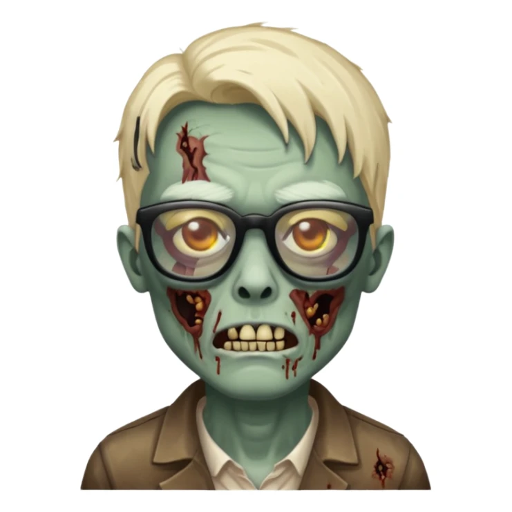 zombie with black glasses sticker