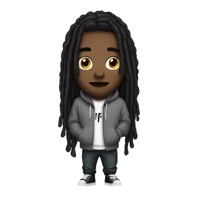 young hustler with black dreads wearing hoodie with trapper written on it  sticker