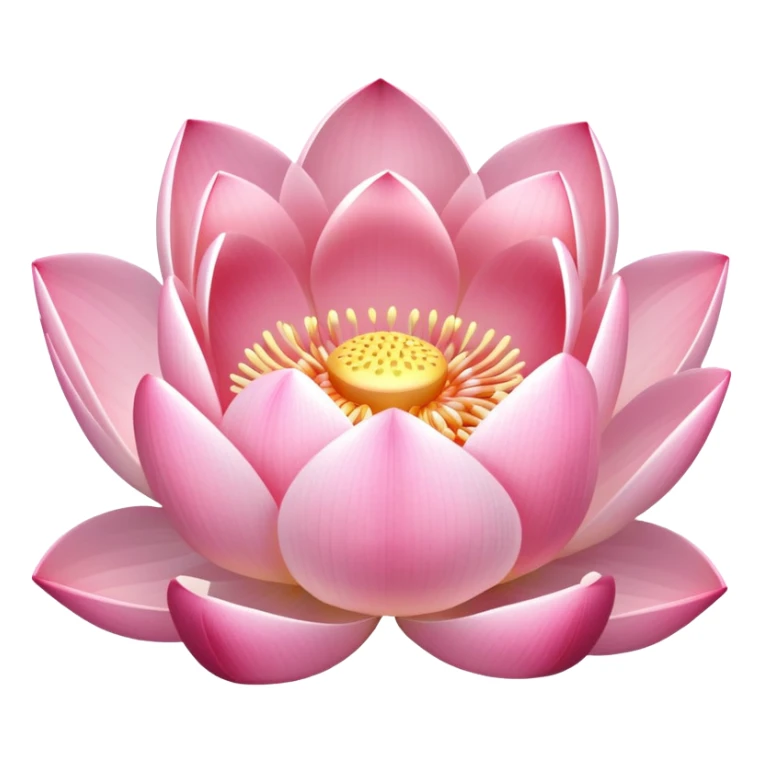 Soft pink lotus flower with a gentle inner glow sticker