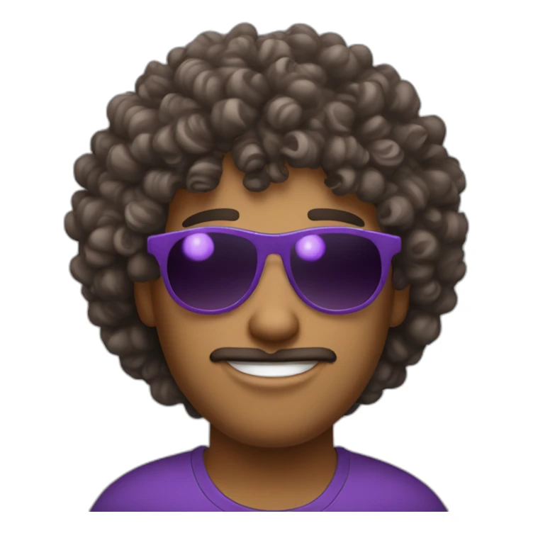 curly-hair-purple-cool-guy-round-star-sunglasses sticker