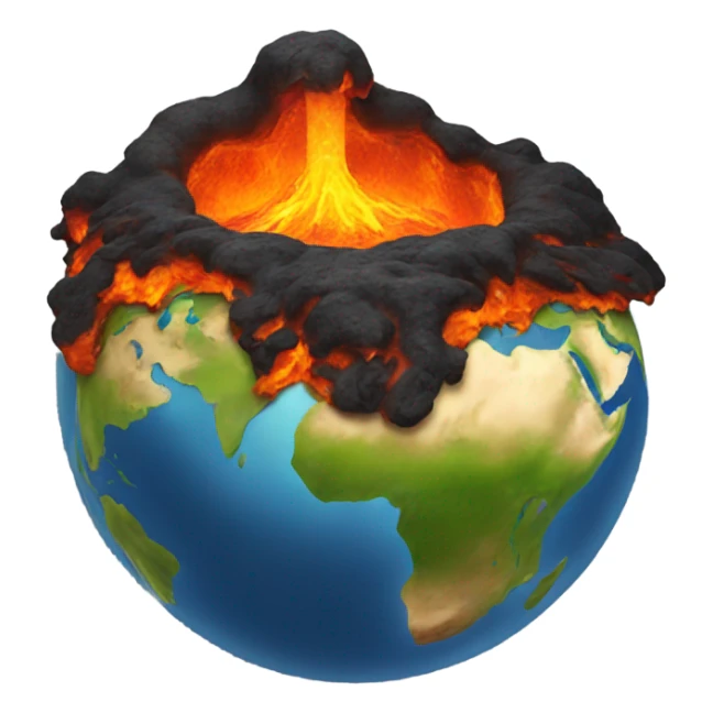 Earth with lava drooping off of it sticker
