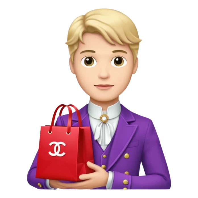 prince holding Chanel gift bags sticker