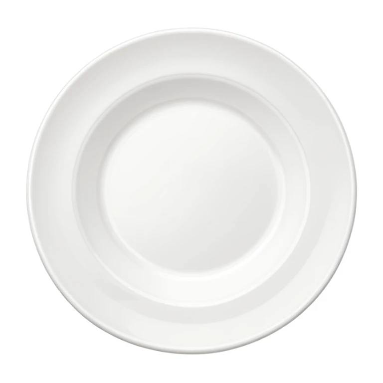 an empty plate, minimal, clean, no food, white background sticker