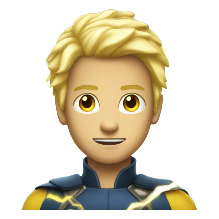 Blond hair yellow eyes boy with lightning superpowers sticker