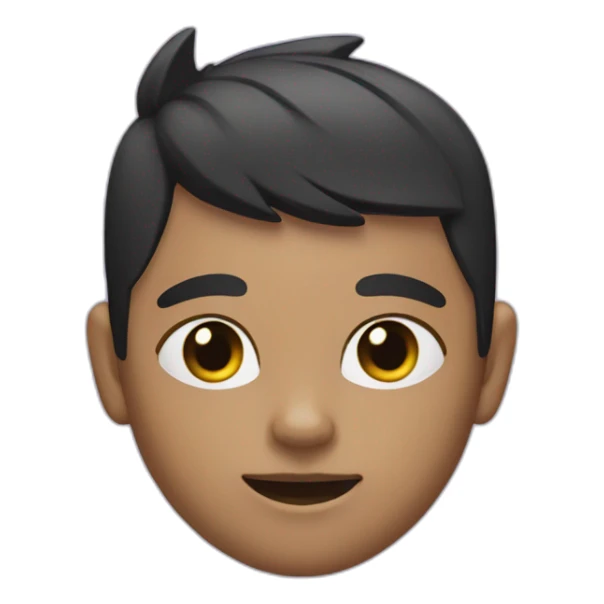 cat boy with black side swept bangs and shaved sides and back of head and purple eyes sticker