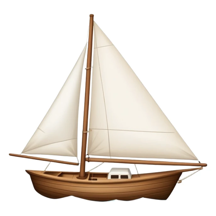 sailboat with visible rudder and white sails sticker