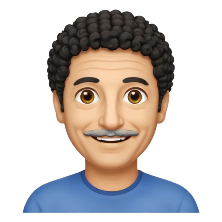 60 year old Greek man with short black curly hair sticker