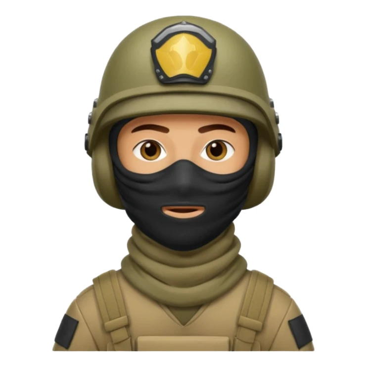 
Iraqi man soldier in helmet and balaclava sticker