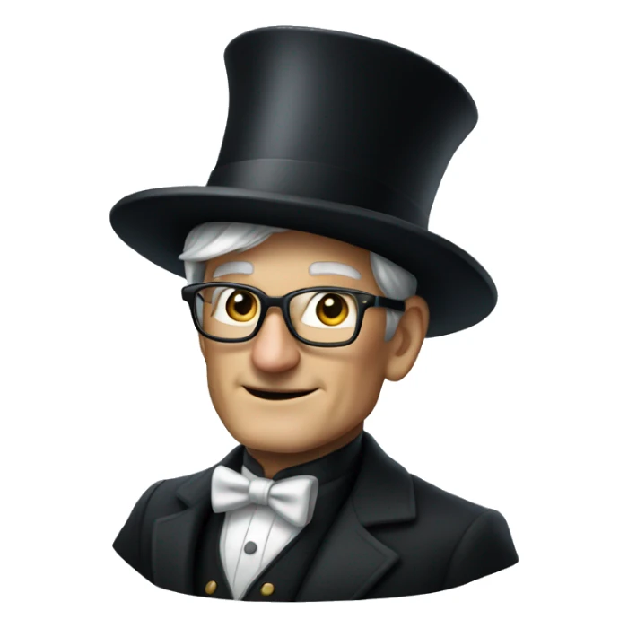 Tim Cook dressed as a magician with a top hat  sticker