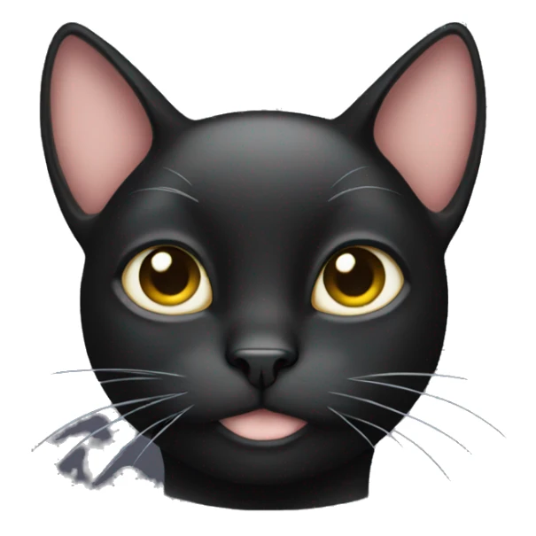 Black cat with white tummy sticker