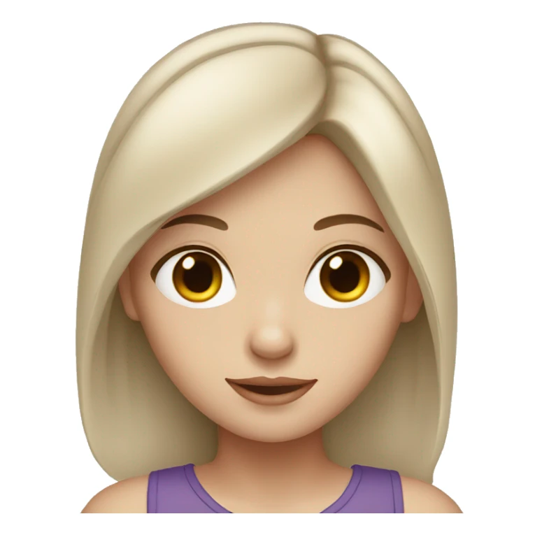 Girl with brown eyes,brown hair and white skin sticker