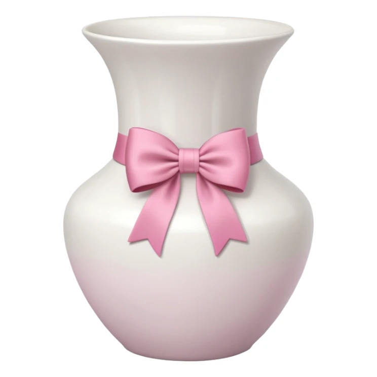 vaso branco com laço rosa sem flores sticker