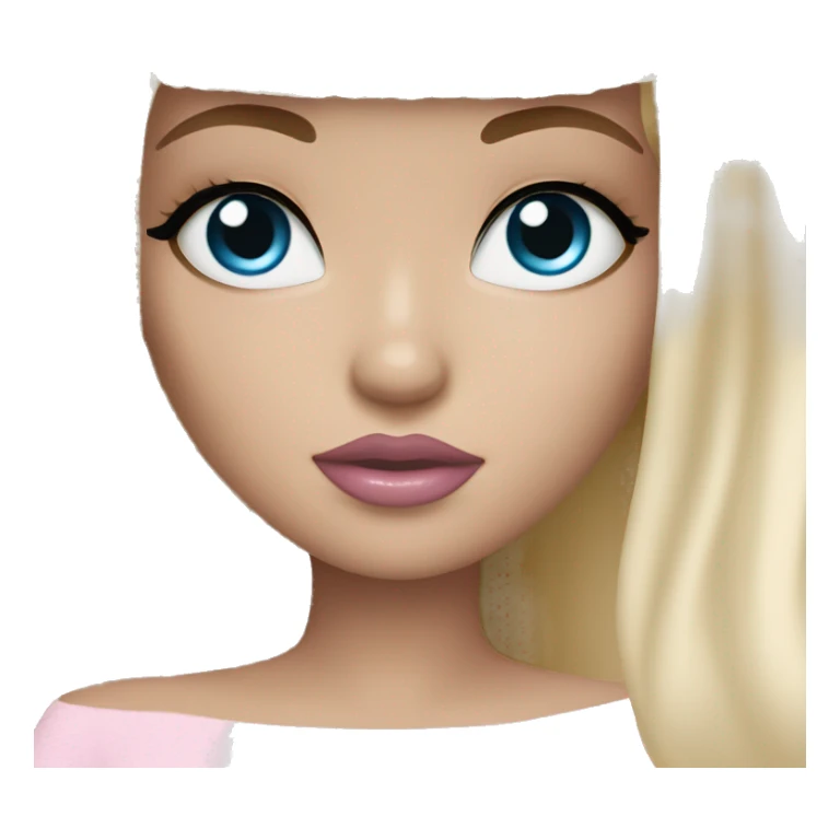 Bratz white skin blond blue eyes light pink lips sticker