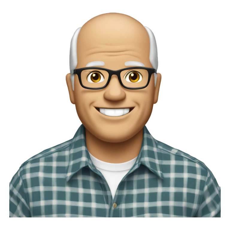 Tim Walz wearing a plaid shirt & smiling sticker