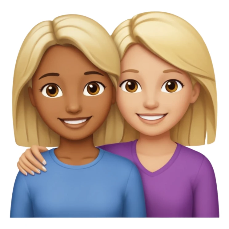 Maman brune et fille blonde sticker
