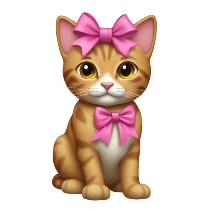 Cat with boots on feet and a pink bow on head sticker