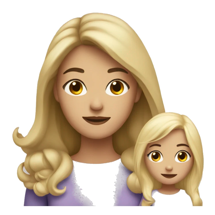 Brunette mom and blonde daughter  sticker