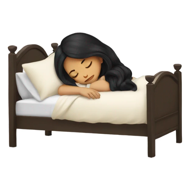 Girl with black hair sleeping sticker
