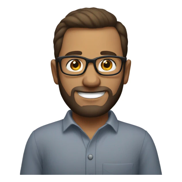 Beardless man with glasses standing with arms crossed and smiling fair skin sticker