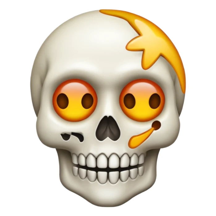 Cette emoji 💀fusionne avec celui la 🤯 sticker