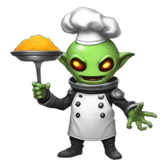 alien chef scifi roguelike rpg style inspired by slay the spire digital art sticker