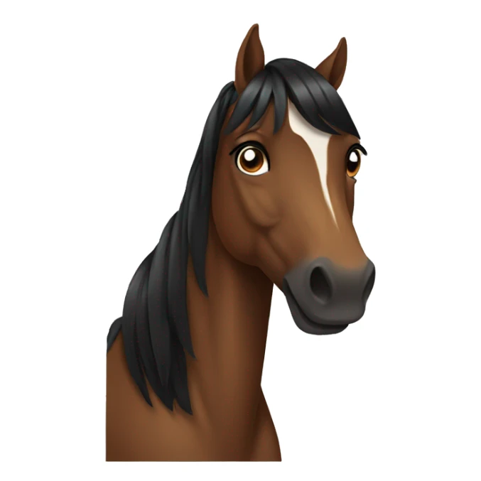brown horse with black hair sticker