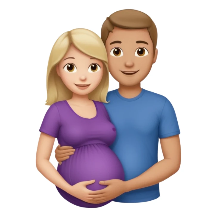 pregnant woman with her man next her with his arm around her sticker