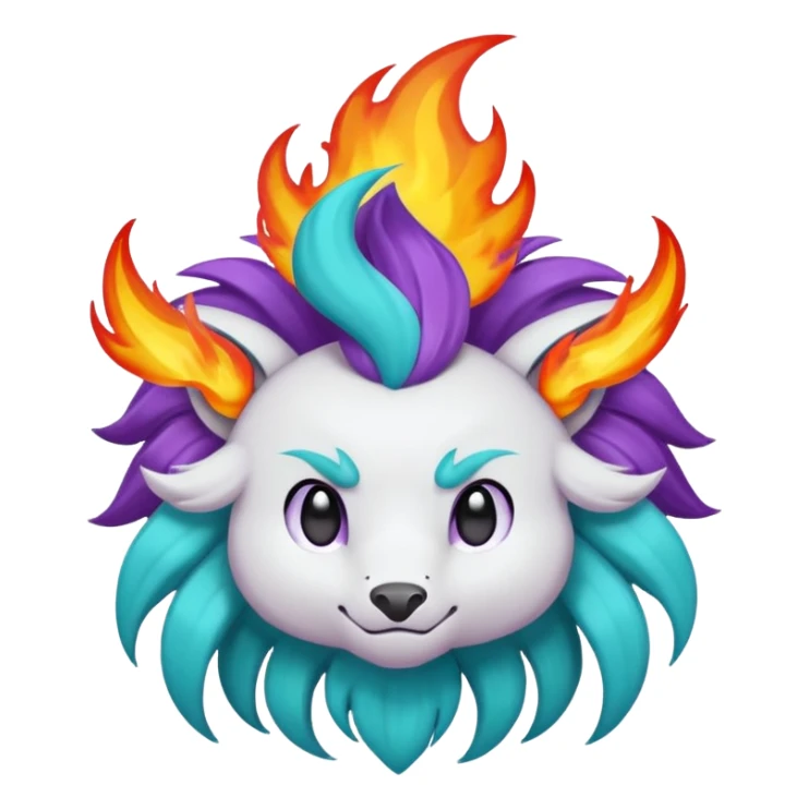 Rappidash pokemon white teal purple sticker