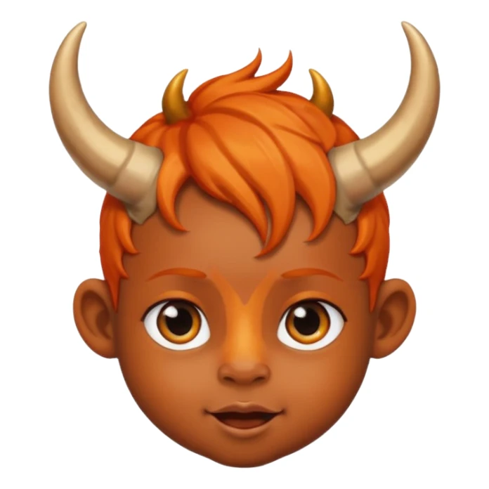 black baby with horns and orange hair sticker