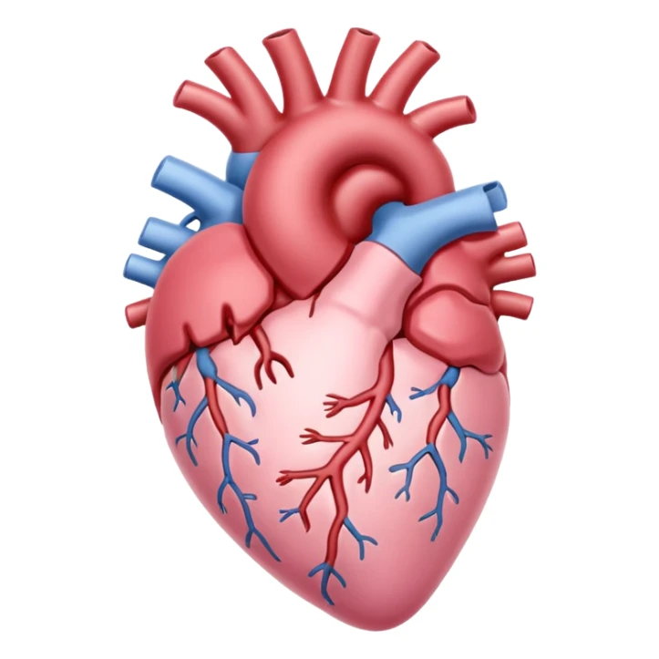 anatomical heart, pastel light pink, iOS emoji style, variation 4 sticker