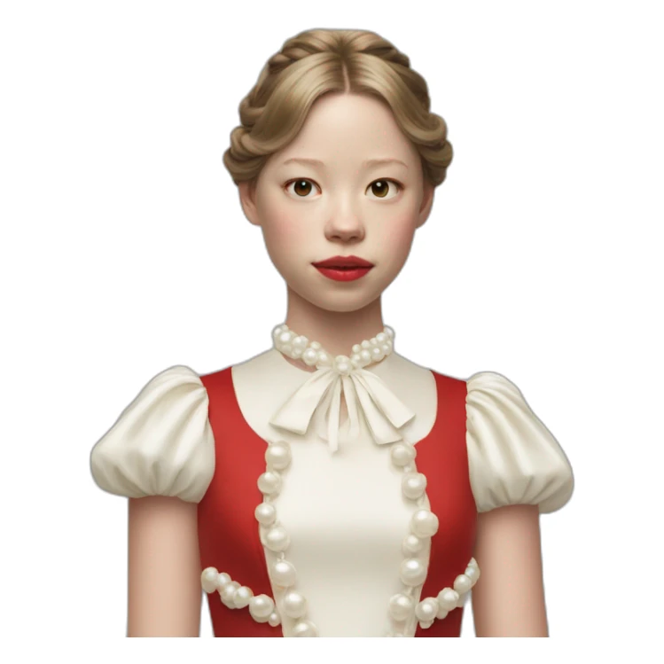pearl (mia goth) in her red audition dress sticker