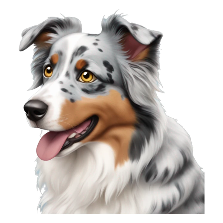Blue Merle Australian shepherd with heterochromia and bow on top of head sticker