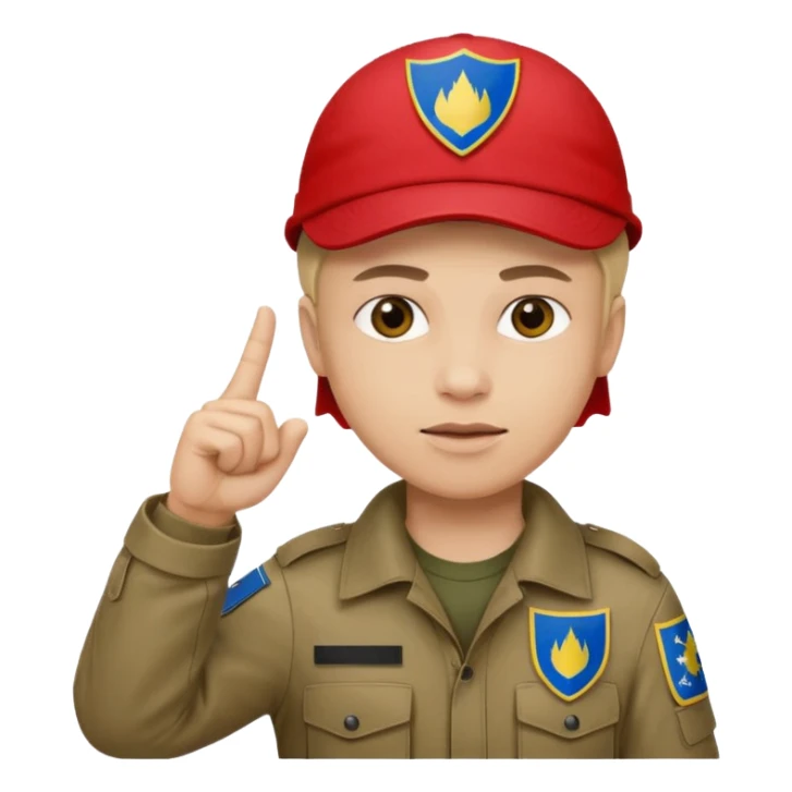 Red with tactical capholding bosnia flag one finger up sticker