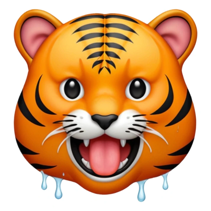 tiger's tongue sticking out sticker