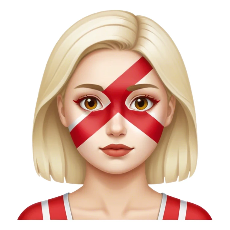Woman with danish flag on its cheek sticker