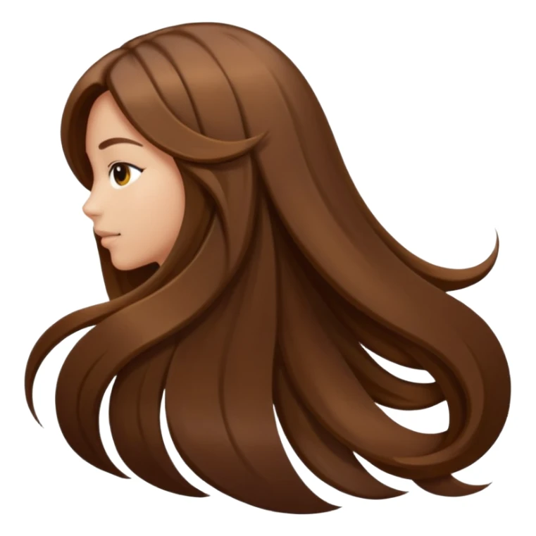 back view of long brown hair sticker