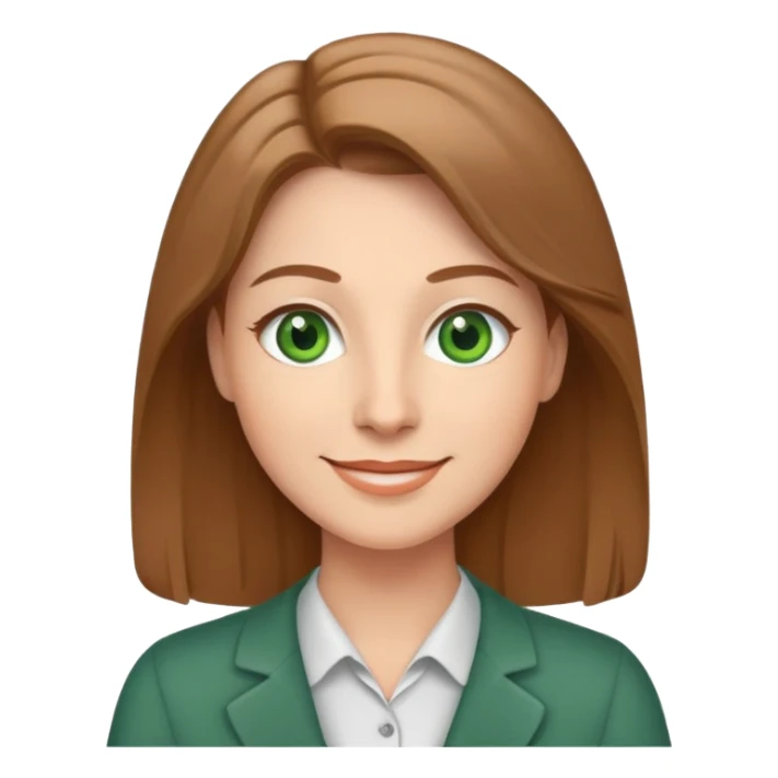 happy teacher with light brown hair and green eyes sticker