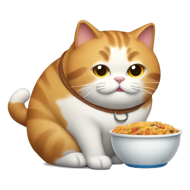 Fat Cat carrying a food bowl sticker