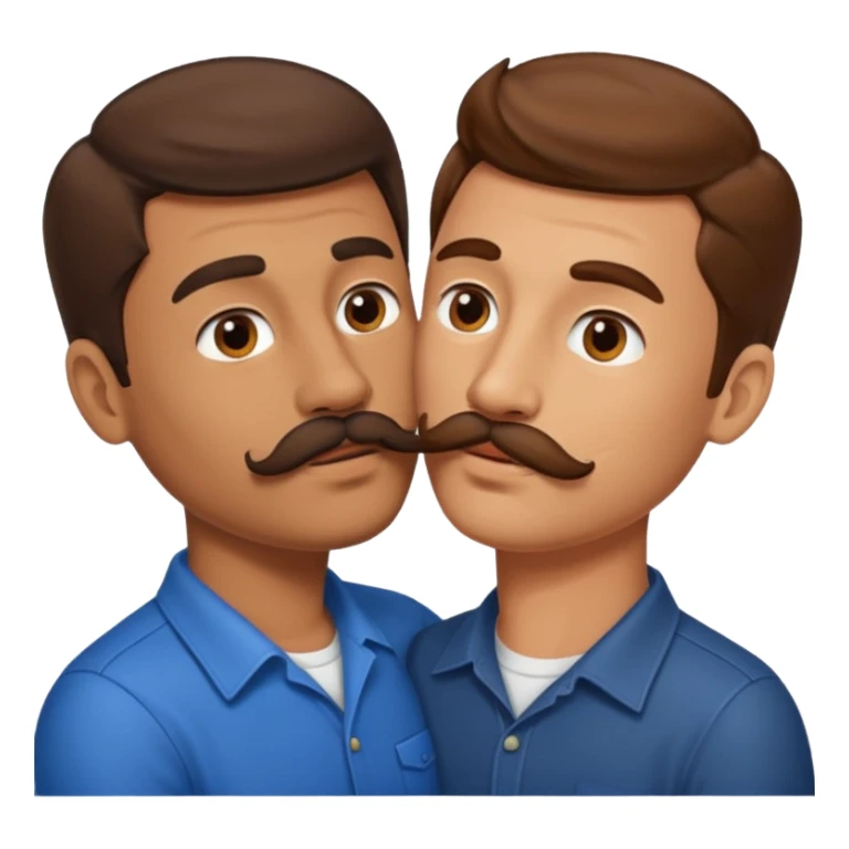 Kissing bf and brwon your hir andA man with a mustache sticker