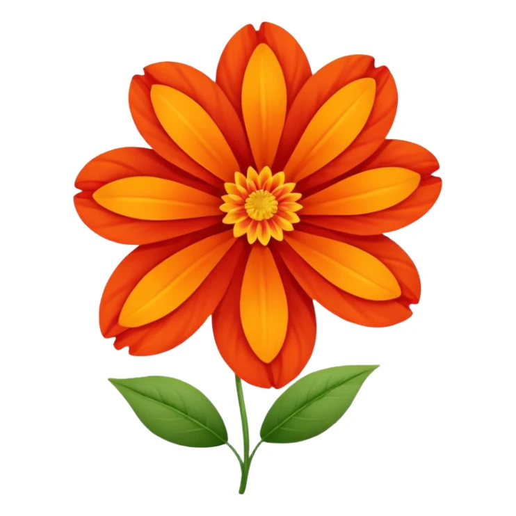 An autumn flower with orange-red petals curled by cool wind. sticker