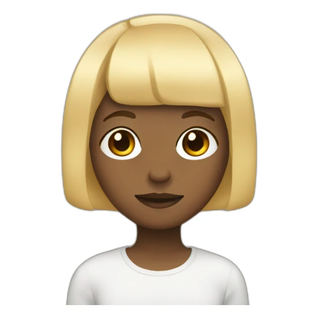 face of nonbinary person with blonde bob and bangs sticker