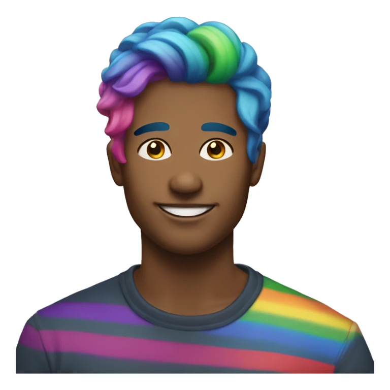 Individual Gay man with rainbow hair headshot sticker