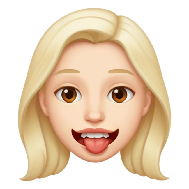 a face emoji where the person is biting their lip  sticker