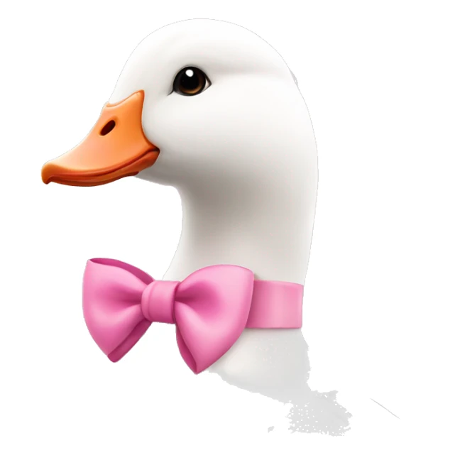A White goose with a bow in pink around its neck. Make it really cute  sticker