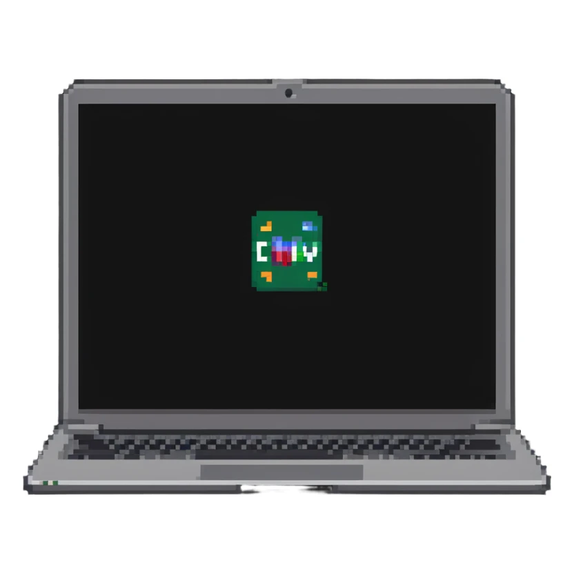 a laptop having a logo that says cmv on the back of it sticker