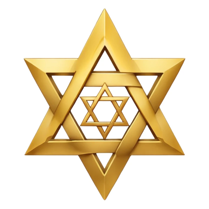 White and gold Star of David sticker