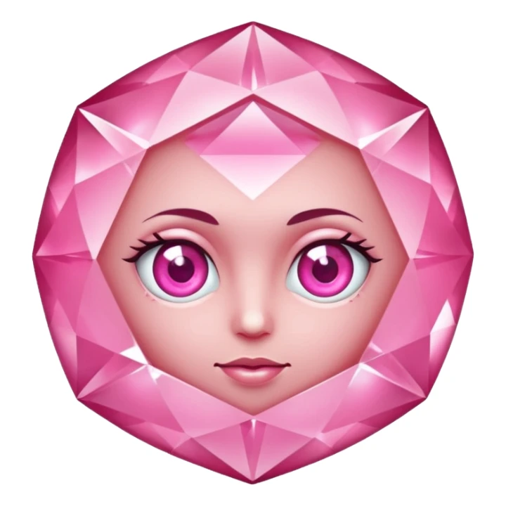 pink diamond with eyes, no face, shiny and beautiful sticker