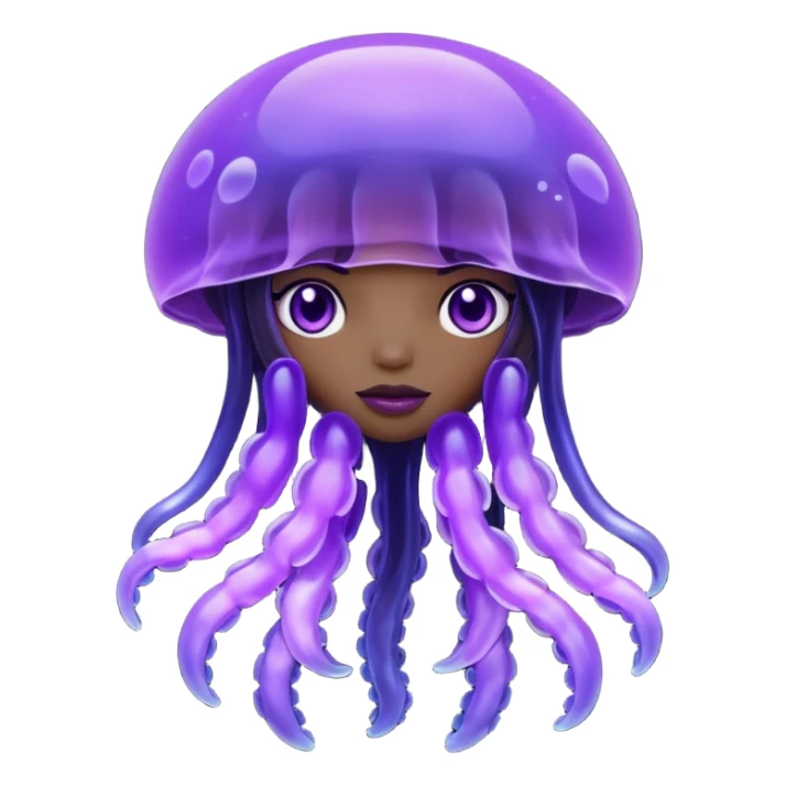  Black female purple Jellyfish character sticker