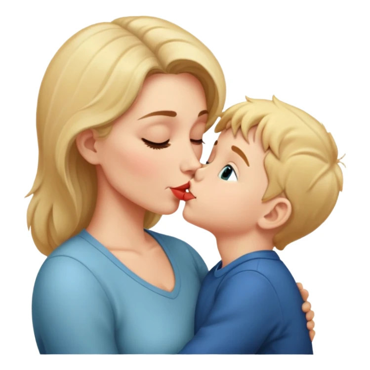 Nudists Mom and Son kissing sticker